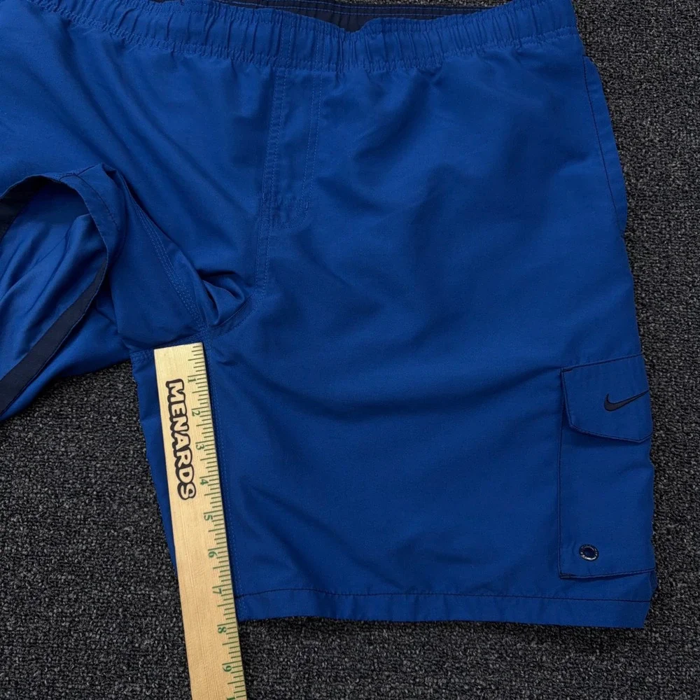 Nike Mens Swim Trunks Royal Blue‎ Cargo Pocket Mesh Lined Board Shorts XL